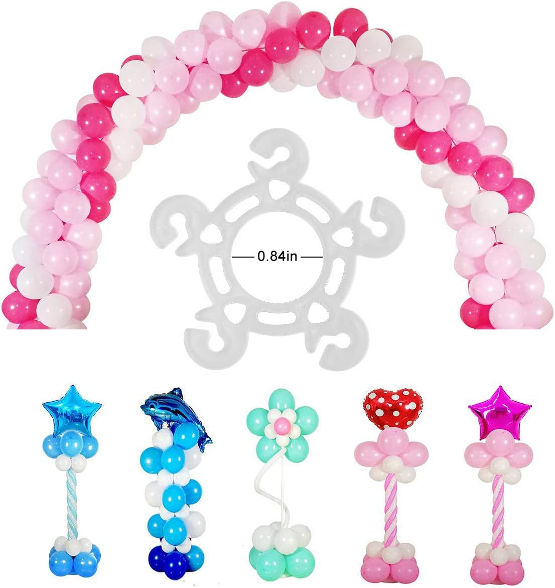 Balloon Clips(120 Pcs), Balloon Connectors for Decor Balloon Arch, Balloon Column Stand and Balloon Flowers