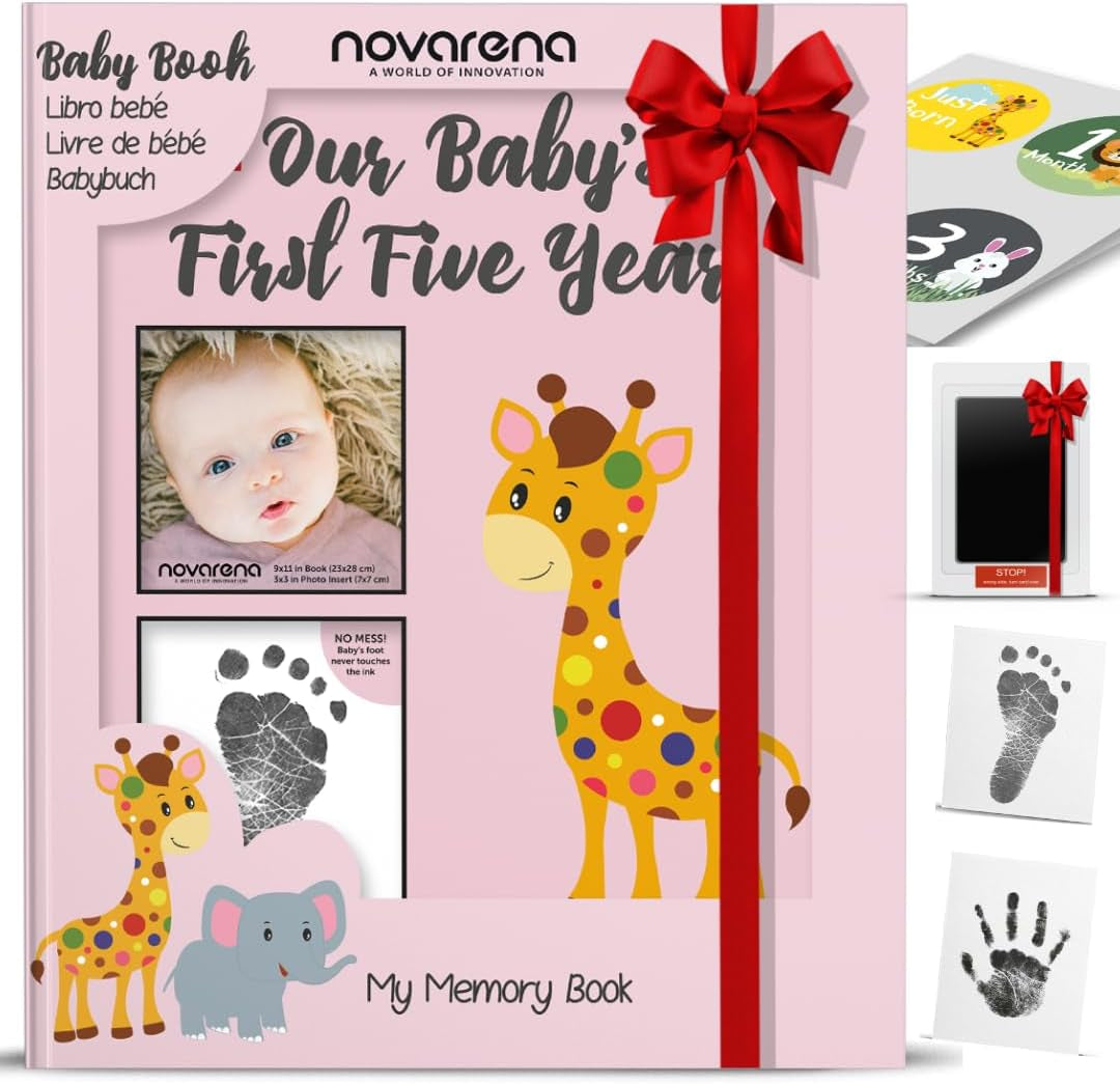 Keepsake Memory Book for Baby Boy or Girl Timeless First 5 Year Baby Book a Milestone Book to Record Every Event from Birth to Age 5 Gender Neutral Journal Scrapbook Photo Album Stickers Baby Ink Pad