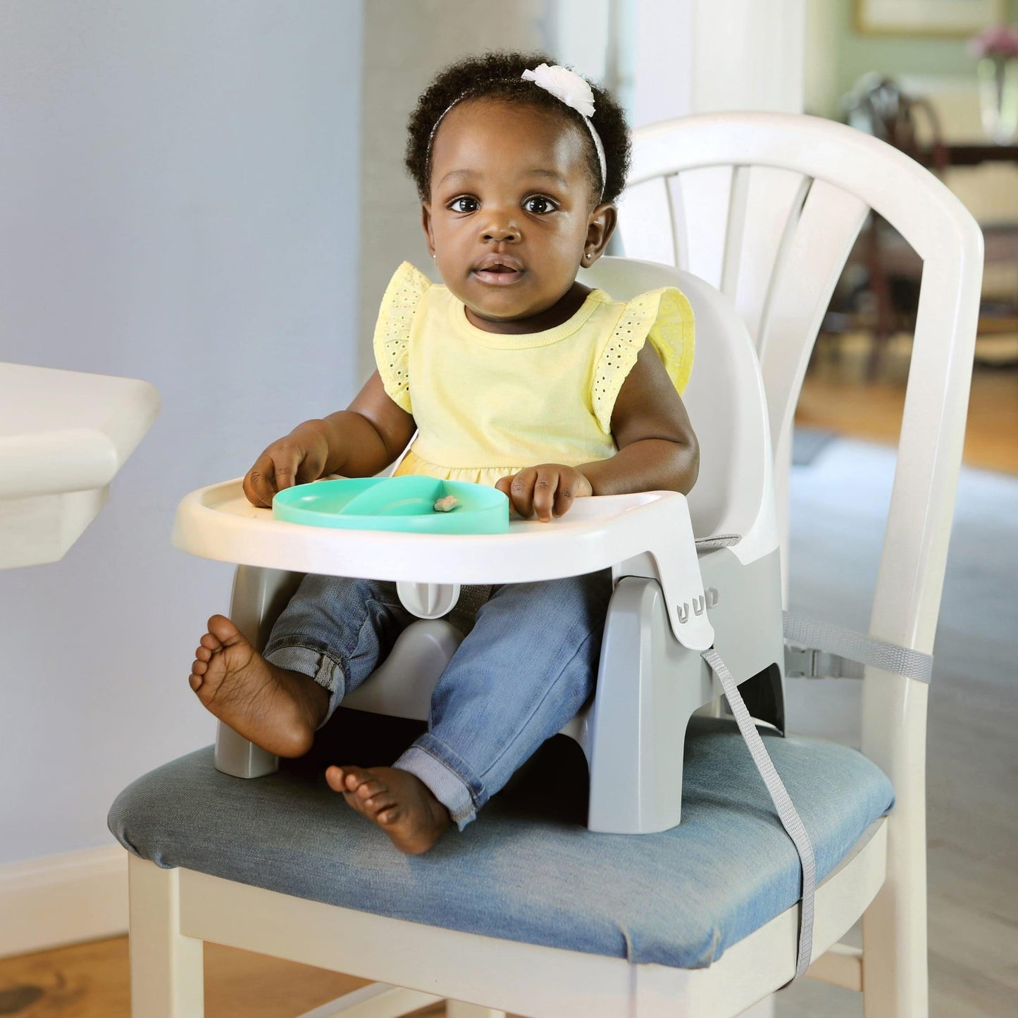 Deluxe Learn-To-Dine Feeding Seat, for Ages 6 Months - 3 Years - Orange & Teal