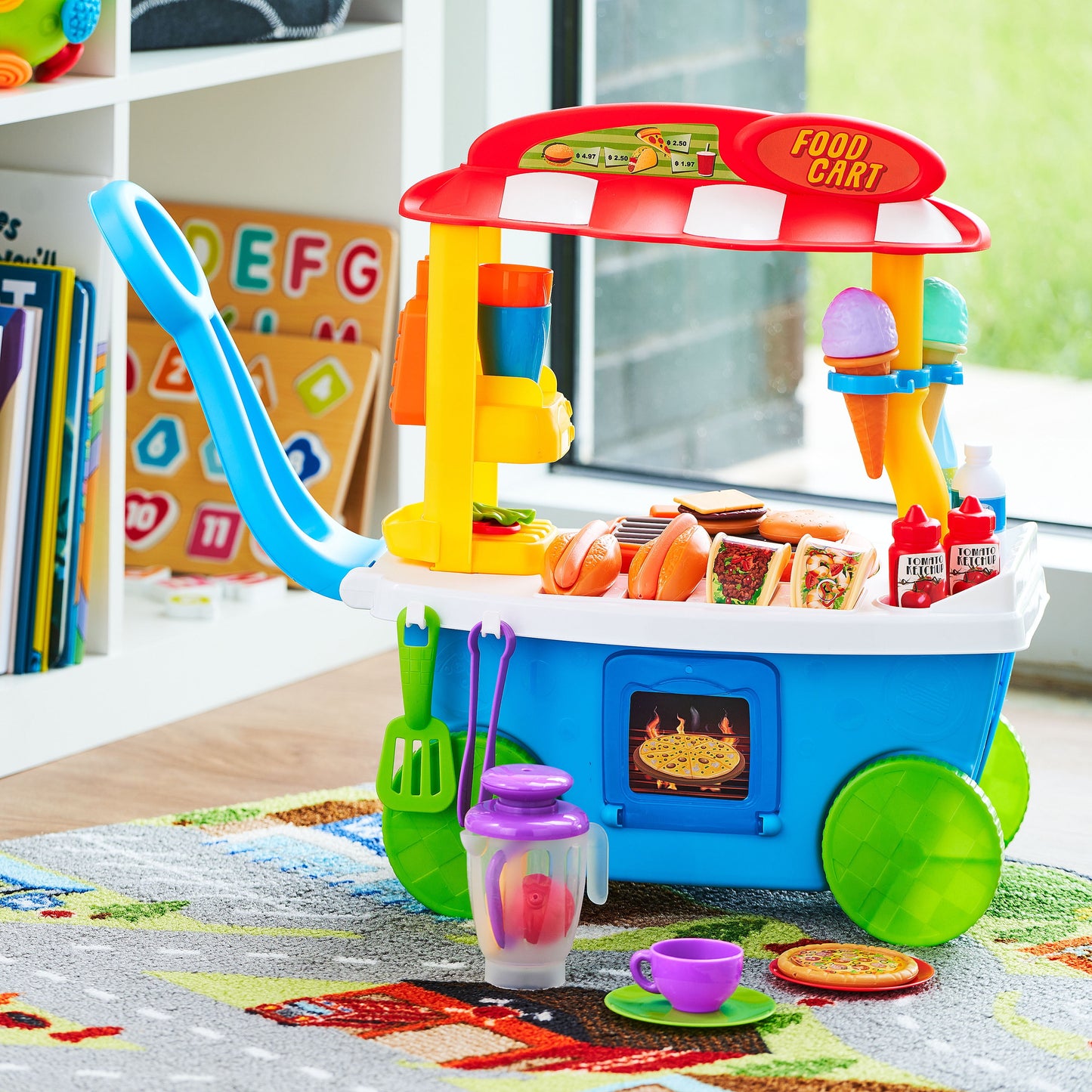 Food Cart, 35 Pieces, Toddler Toys
