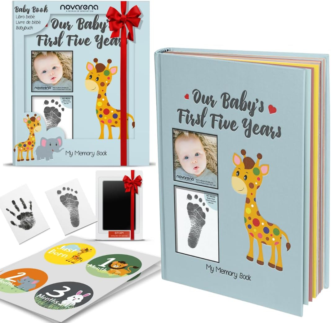 Keepsake Memory Book for Baby Boy or Girl Timeless First 5 Year Baby Book a Milestone Book to Record Every Event from Birth to Age 5 Gender Neutral Journal Scrapbook Photo Album Stickers Baby Ink Pad