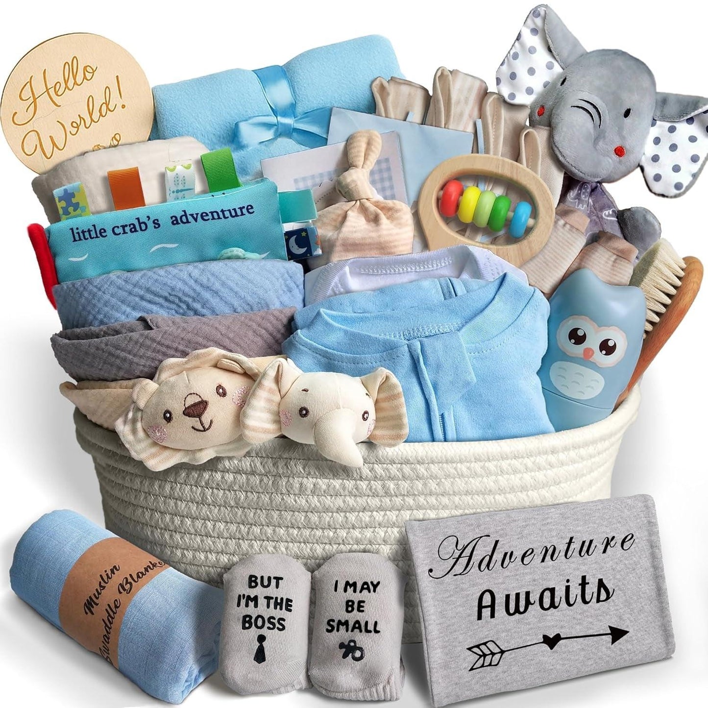 27-Piece Baby Girl/Boy Shower Gift Basket Set.