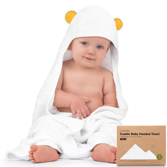 Baby Hooded Towel - Viscose Derived from Bamboo Baby Towel, Toddler Bath Towel, Infant Towels, Large Hooded Towel, Organic Baby Towels with Hood for Girls, Babies, Newborn Boys (Bear)