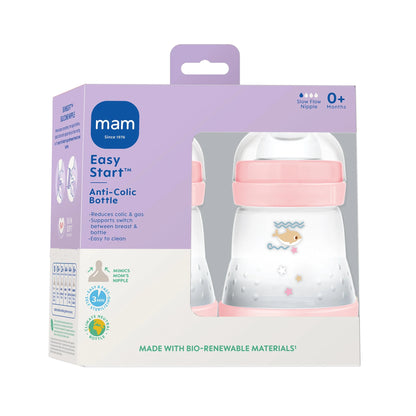 Easy Start Matte Anti-Colic Bottle, 5 Oz, Girl, 2 Pack