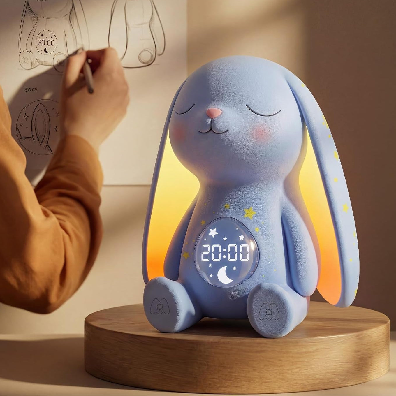 Mom'S Choice Awards丨Bunny White Noise Sound Machine Baby for Sleep- AI Cry Detection, 100 Soothing Sounds, 5-Year APP Access Included, Easter Gifts for Baby, Night Light & Sleep Trainer, New Mom Gift