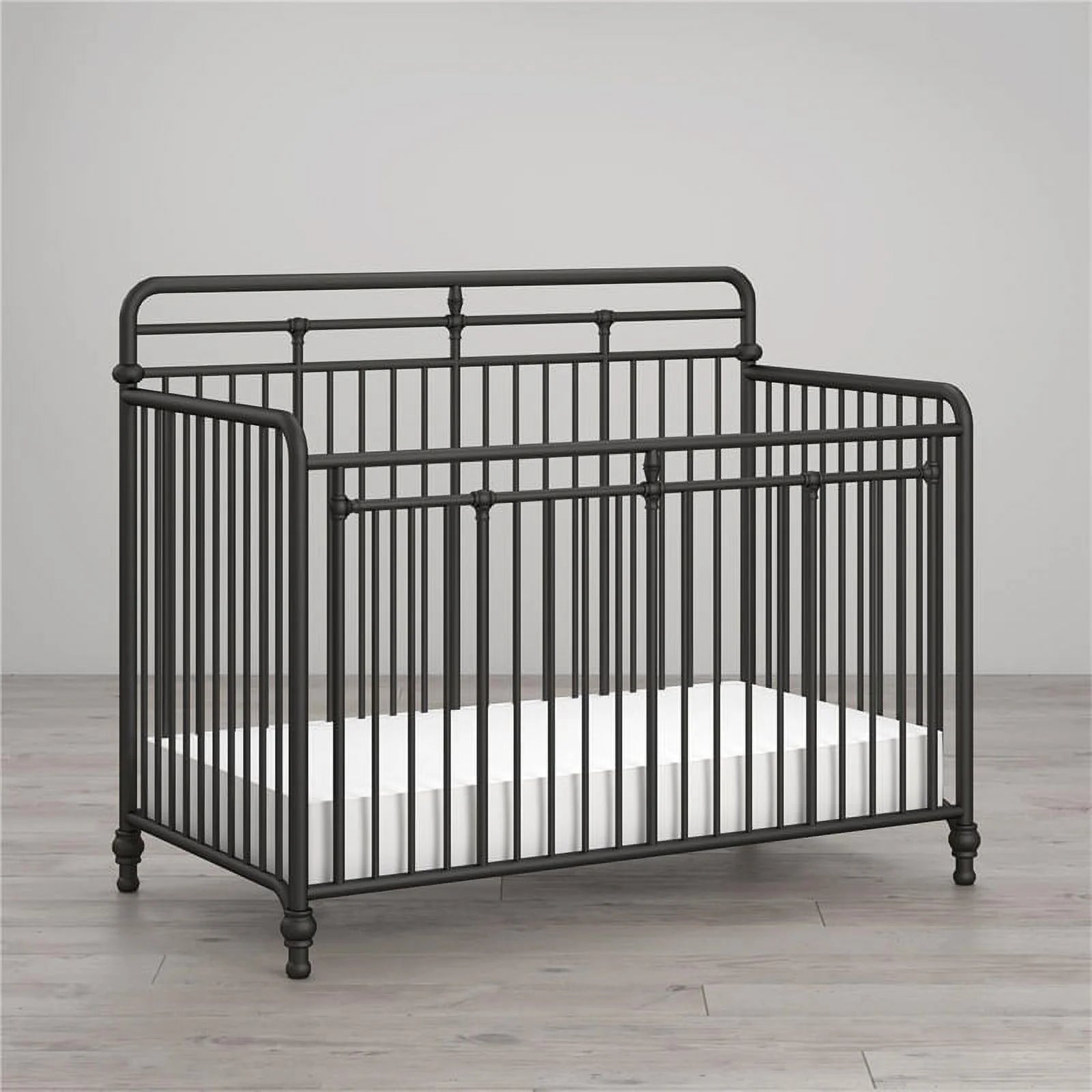 Monarch Hill Hawken Metal 3 in 1 Convertible Crib, Black