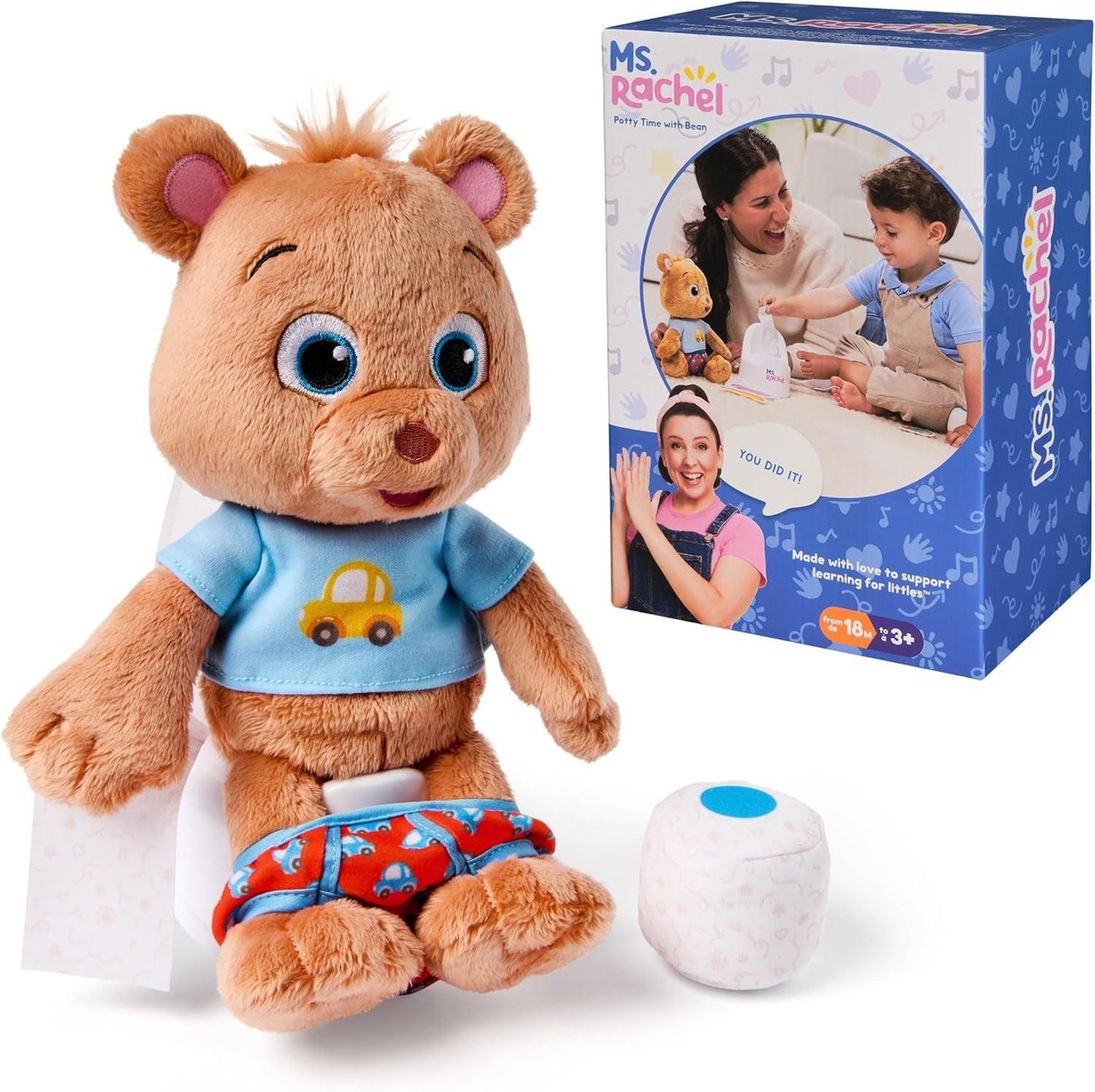 Potty Time with Bean - 11” Plush Teddy Bear.
