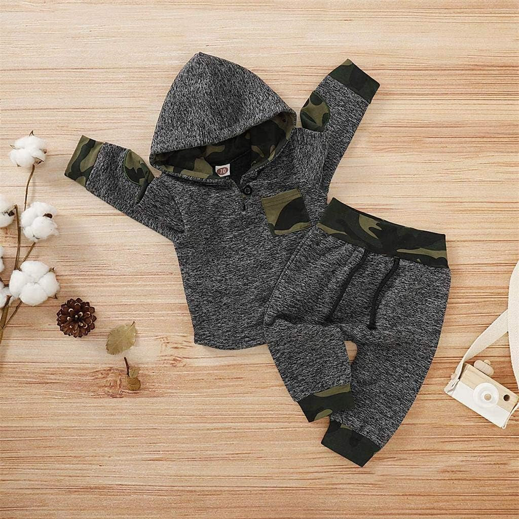 Toddler Infant Baby Boys Clothes Plaid Long Sleeve Hoodie Sweatshirt Pants Kids Xmas Fall Winter 2Pcs Outfits Set