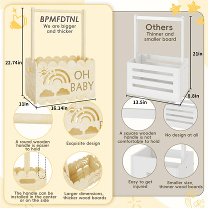 Wooden Baby Shower Crate Closet, Wooden Baby Shower Crate Closet, Boys and Girls for Baby Shower Wooden Basket Gifts, Welcome Baby Gifts, Suitable for Pregnancy Glfts for New Parent