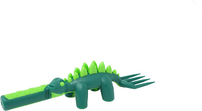 Made in USA Dinosaur Set of 3 Utensils for Toddlers, Infants, Babies and Kids - Made with Materials Tested for Safety