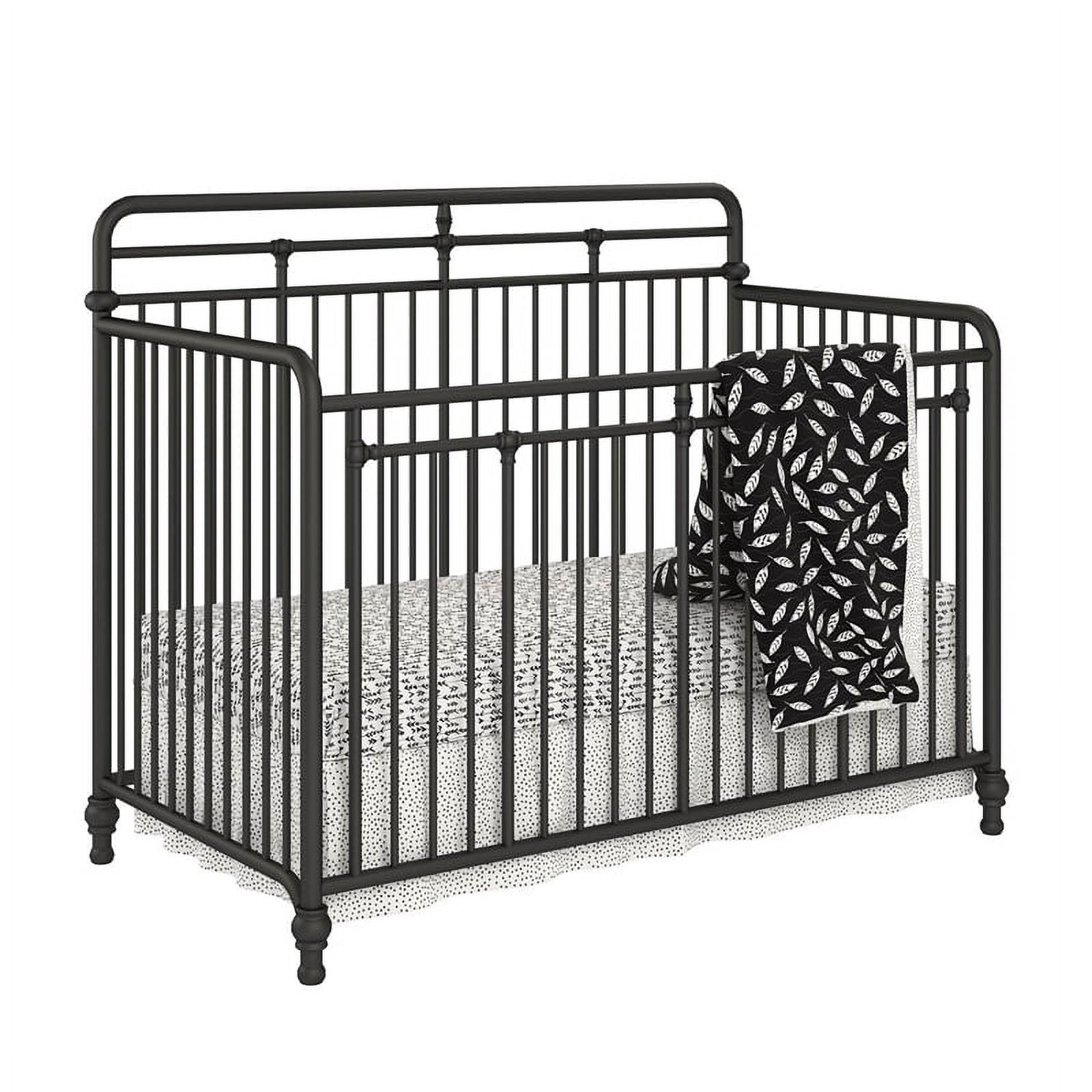 Monarch Hill Hawken Metal 3 in 1 Convertible Crib, Black