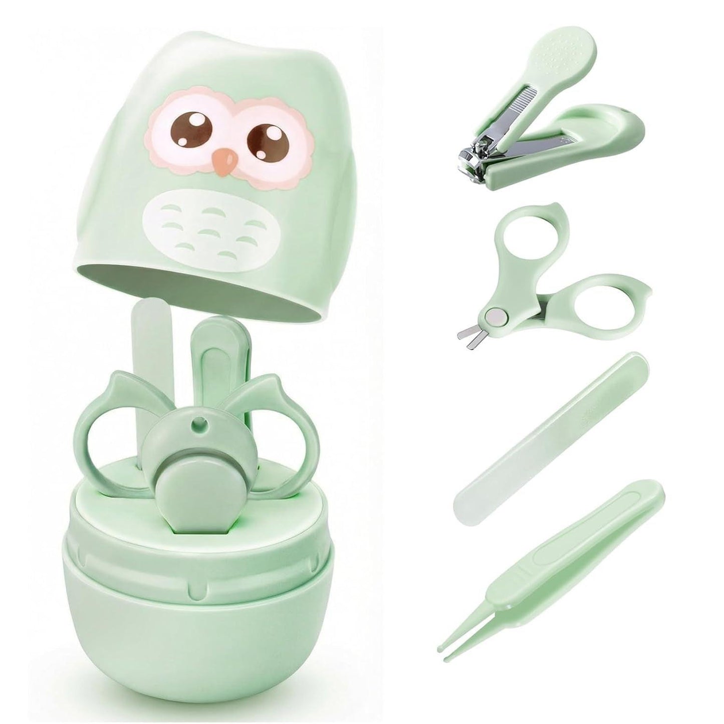 Baby Nail Kit with Cute Owl Shape Case.