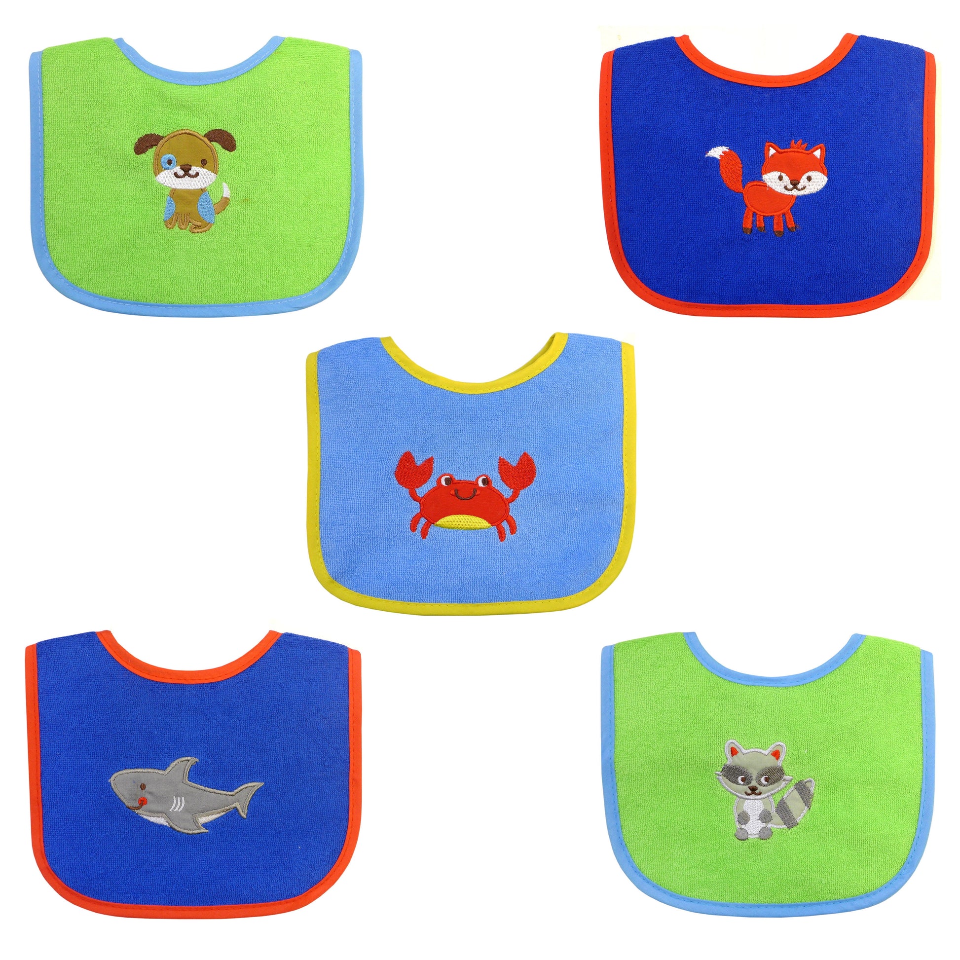 Cotton and Polyester Baby Bib, 10Pk Boys