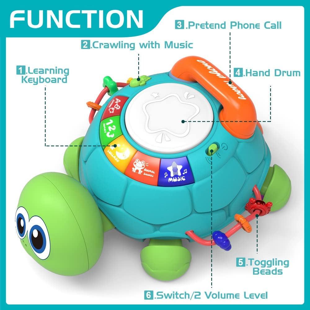 Musical Turtle Crawling Infant Toys, Early Learning Educational Toy, Baby Toys 6 to 12 Months.