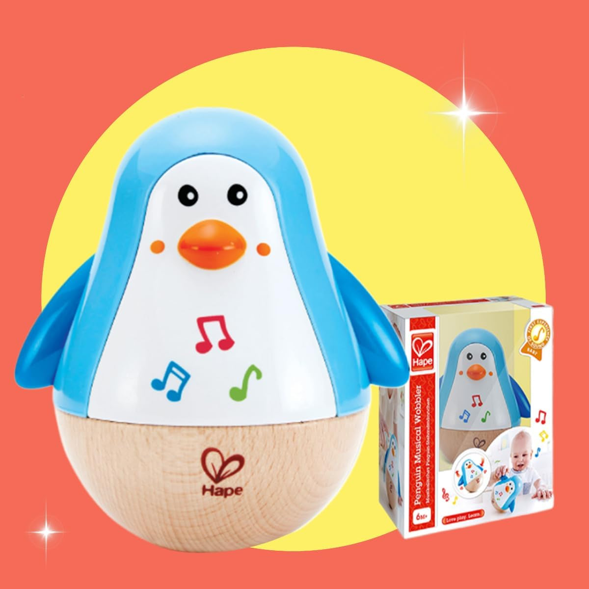 Penguin Wobbler| Colorful Wobbling Penguin, Roly Poly Toy for Kids 6 Months+