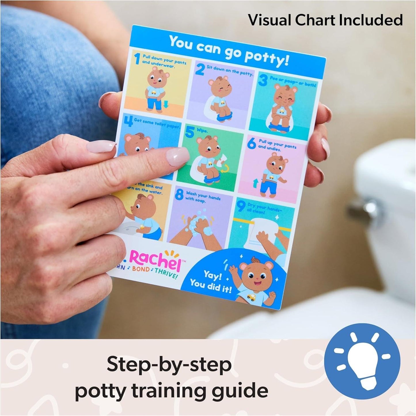 Potty Time with Bean - 11” Plush Teddy Bear.