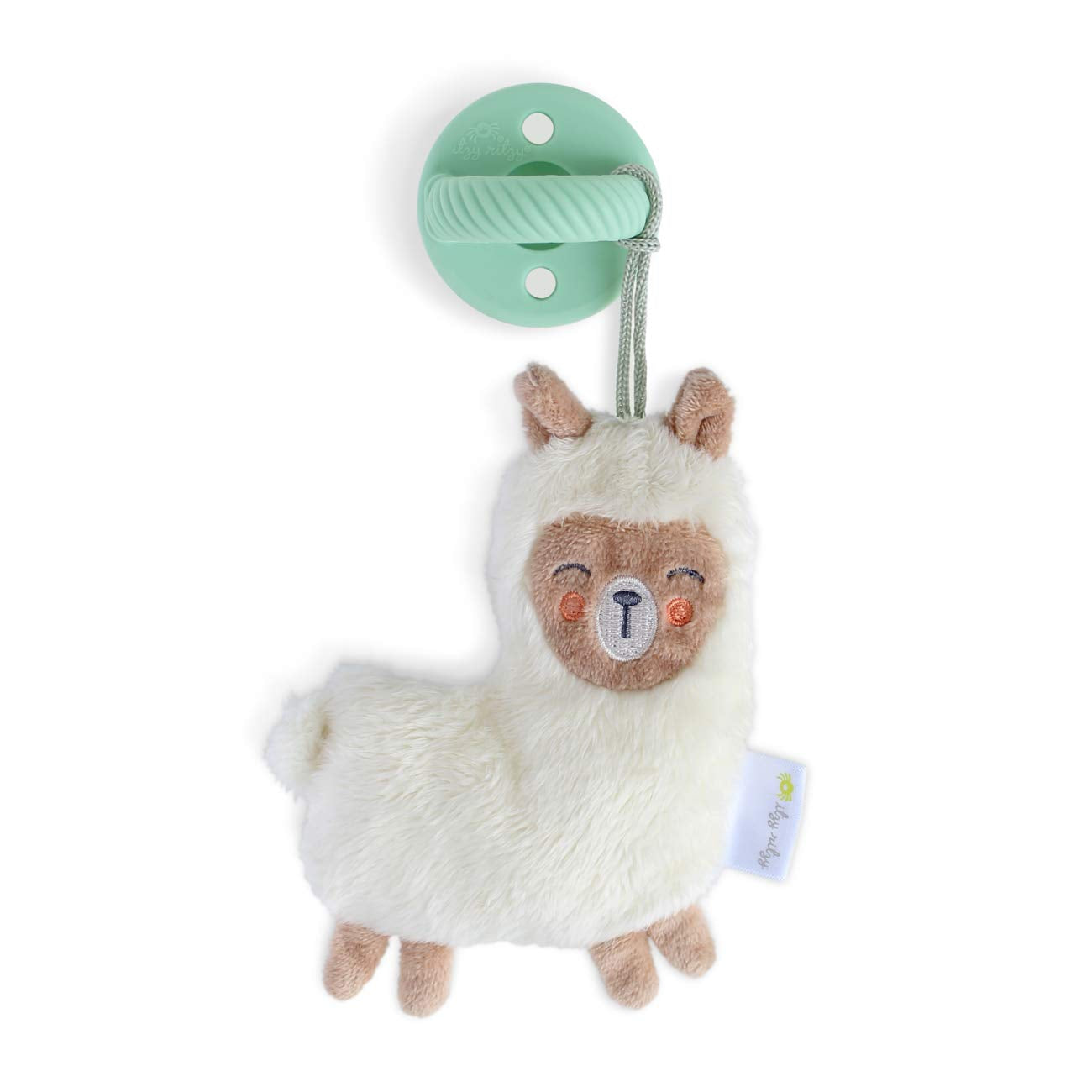 Pacifier & Lovey Set - Includes Silicone Pacifier with Stuffed Animal Lovey - Detachable Plush Llama Pacifier Holder & Coordinating Mint Silicone Pacifier, Ideal for Ages 0 Months & Up