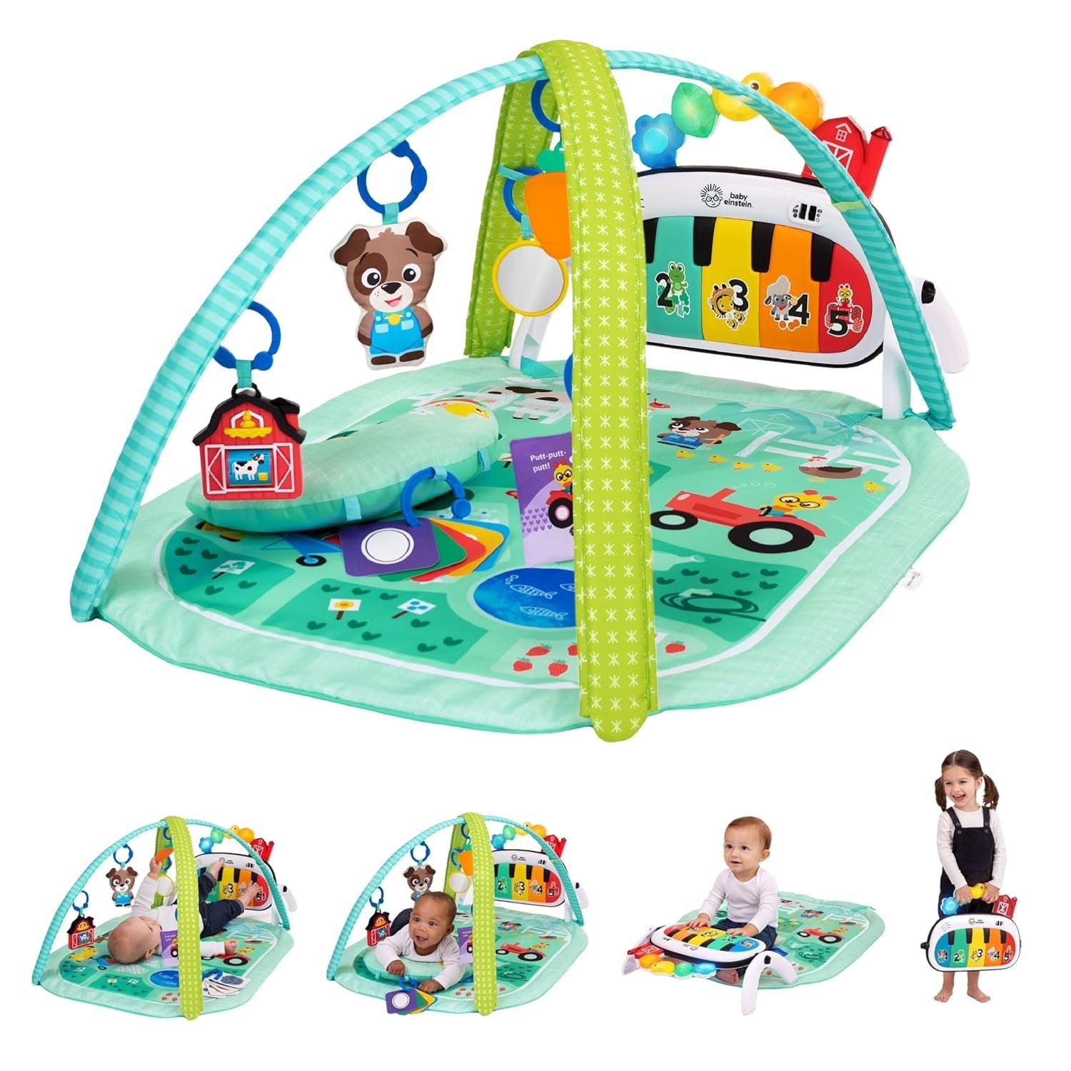 4-In-1 Kickin' Tunes Music and Language Play Gym and Piano Tummy Time Activity Mat