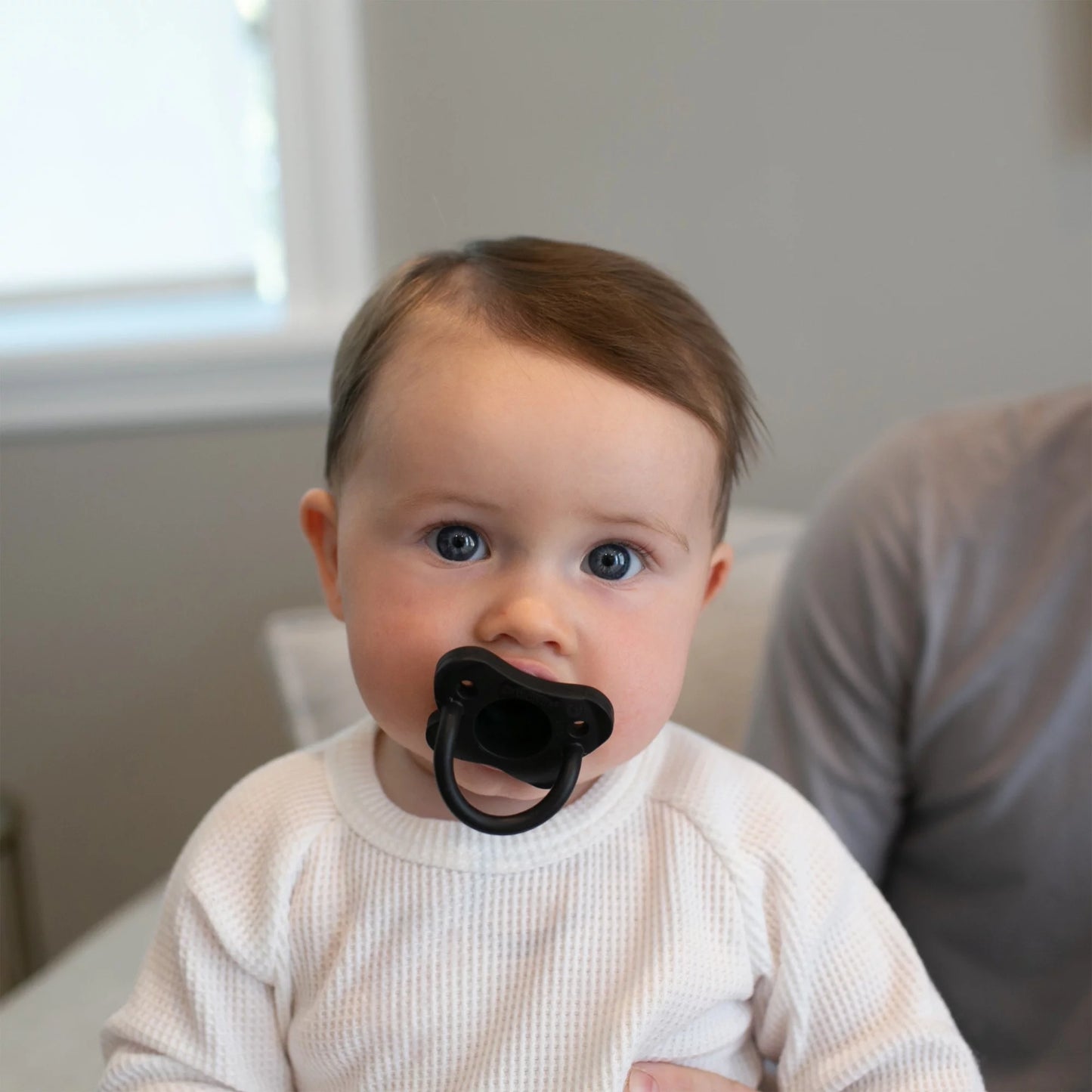 Happypaci 100% Silicone Baby Pacifier, 0-6M, Bpa-Free, Black/Cool Gray/White, 3 Pack