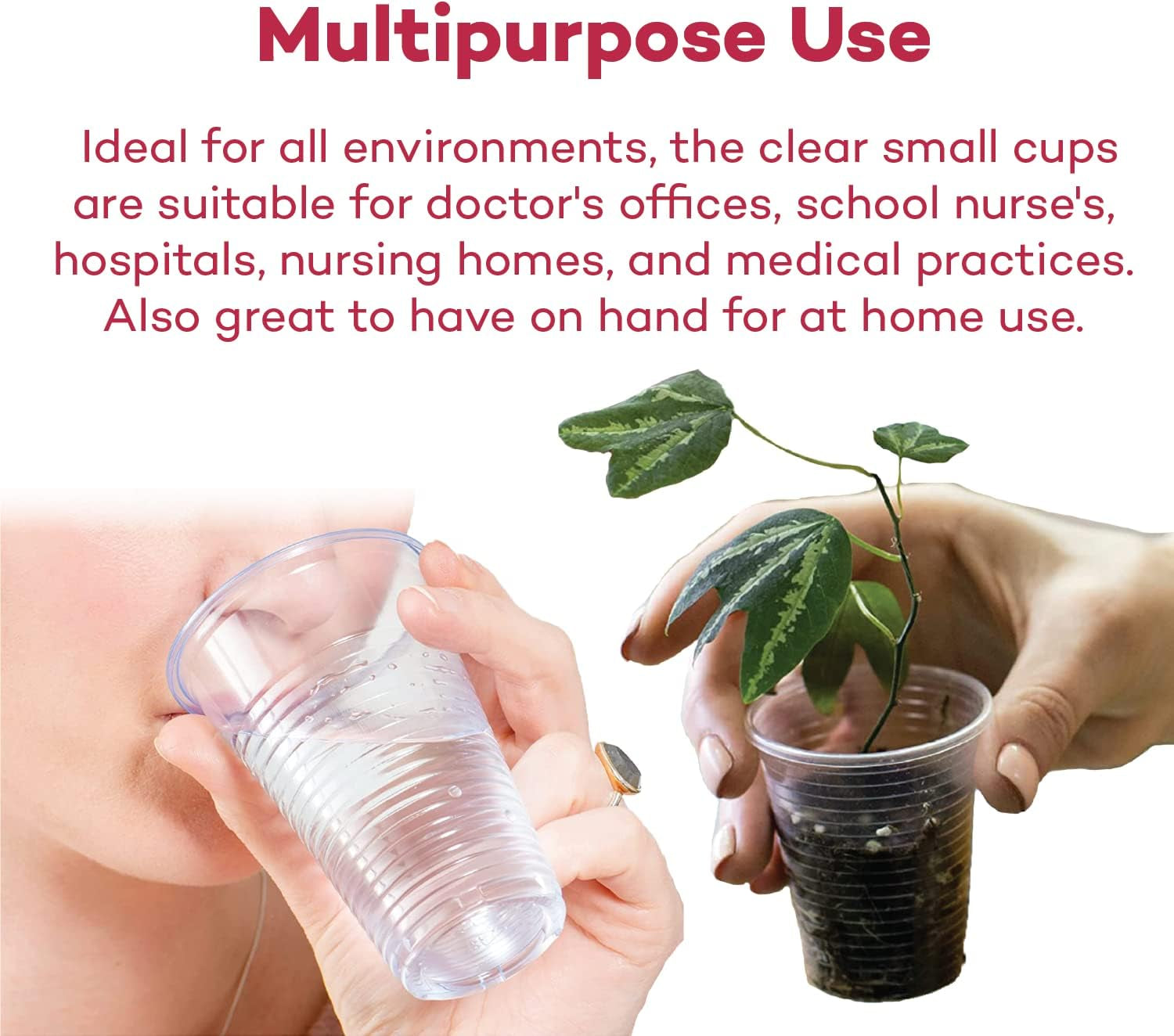 5 Oz. Disposable Plastic Cups – 100% Recyclable Cups for Doctor'S Offices, School Nurse'S, Hospitals, at Home and More (Pack of 100)