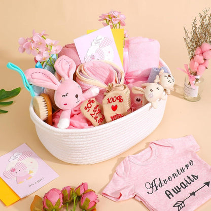 27-Piece Baby Girl/Boy Shower Gift Basket Set.