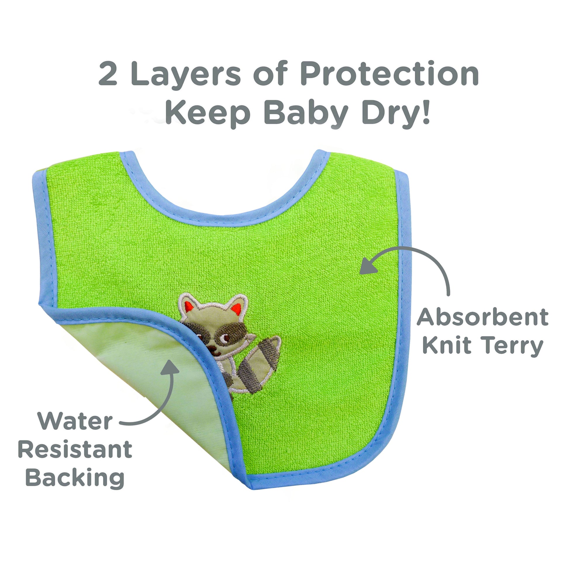 Cotton and Polyester Baby Bib, 10Pk Boys