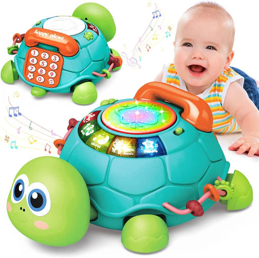Baby Toys 6 to 12 Months, Musical Turtle Crawling Infant Toys, Early Learning Educational Toy with Light & Sound, Christmas Birthday Gifts for Boy Girl 7 8 9 10 11 Month 0-1 Year Old