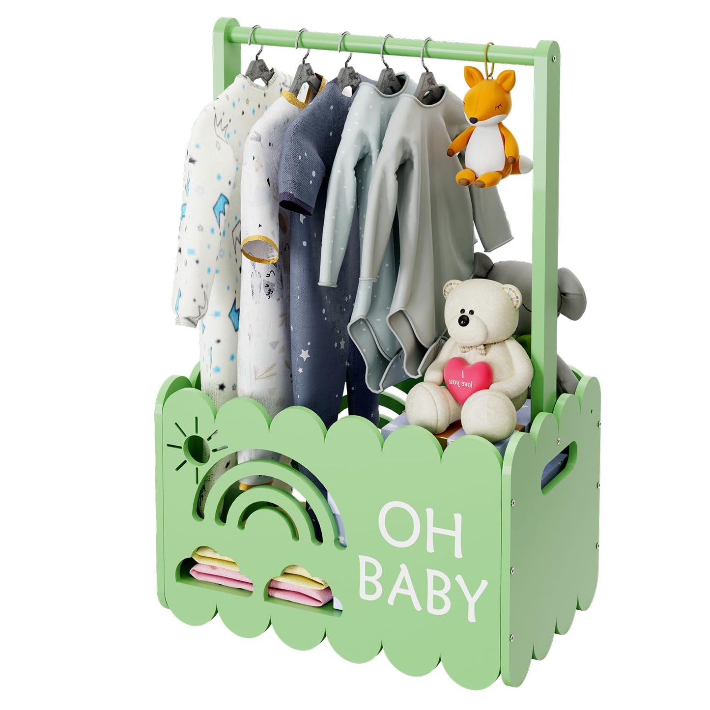 Wooden Baby Shower Crate Closet, Wooden Baby Shower Crate Closet, Boys and Girls for Baby Shower Wooden Basket Gifts, Welcome Baby Gifts, Suitable for Pregnancy Glfts for New Parent