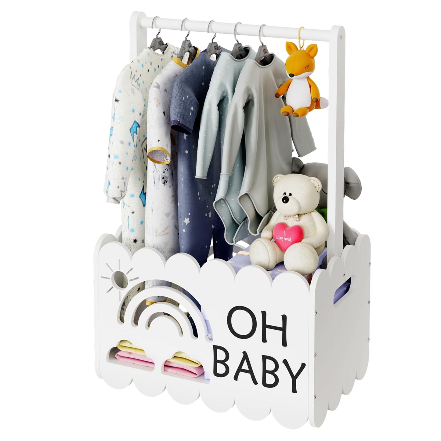 Wooden Baby Shower Crate Closet, Wooden Baby Shower Crate Closet, Boys and Girls for Baby Shower Wooden Basket Gifts, Welcome Baby Gifts, Suitable for Pregnancy Glfts for New Parent