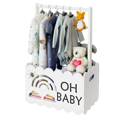 Wooden Baby Shower Crate Closet, Wooden Baby Shower Crate Closet, Boys and Girls for Baby Shower Wooden Basket Gifts, Welcome Baby Gifts, Suitable for Pregnancy Glfts for New Parent