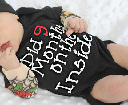 Baby Boy Clothes, Baby Clothes Letter Print Romper Tattoo Sleeves Bodysuit for Boy