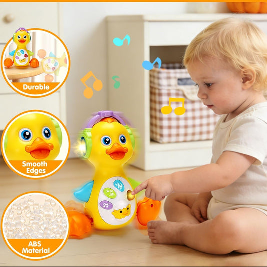 Baby Musical Light up Duck Toy, Baby Toys 0-3-6-9-12 Months Dancing Crawling Tummy Time Toys, Newborn Infant Learning Toy Gifts for 0 3 4 5 6 7 8 Month Old Baby Boys Girls