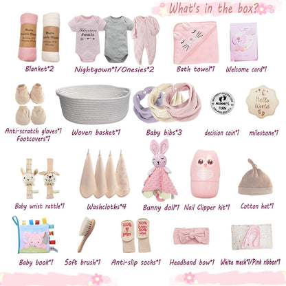 27-Piece Baby Girl/Boy Shower Gift Basket Set.