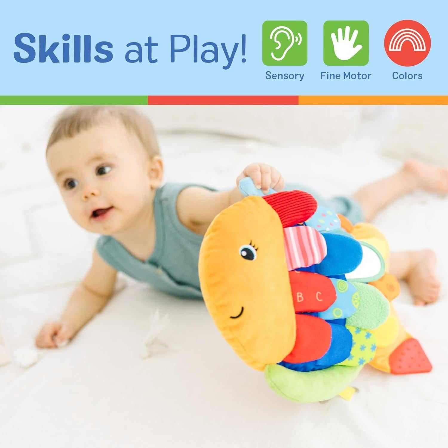 Flip Fish Stuffed Animal, Soft Baby Book.