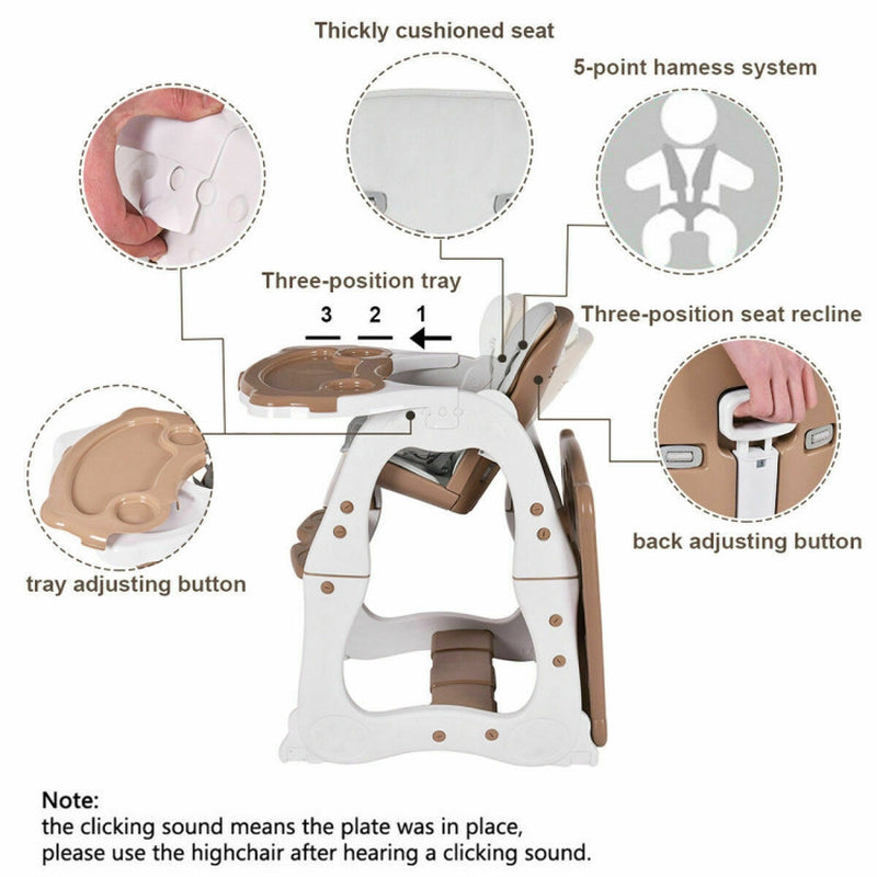 3-In-1 Infant Table and Chair Set Baby High Chair