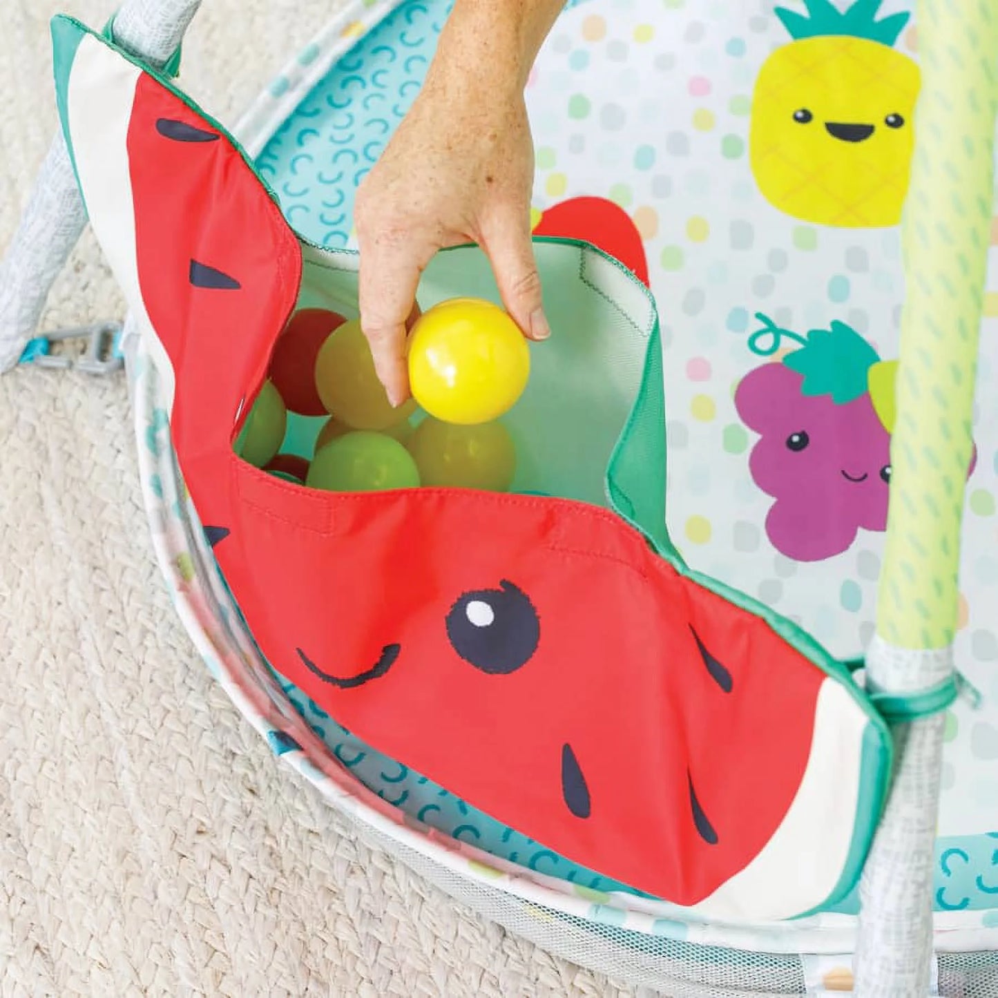 4-In-1 Jumbo Fruit Ball Pit and Play Mat, Baby Activity Center