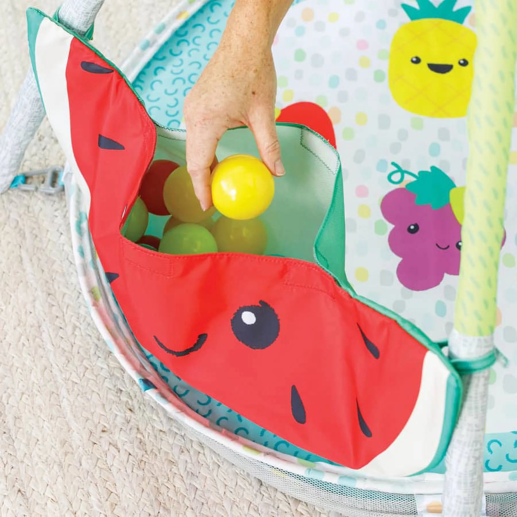 4-In-1 Jumbo Fruit Ball Pit and Play Mat, Baby Activity Center