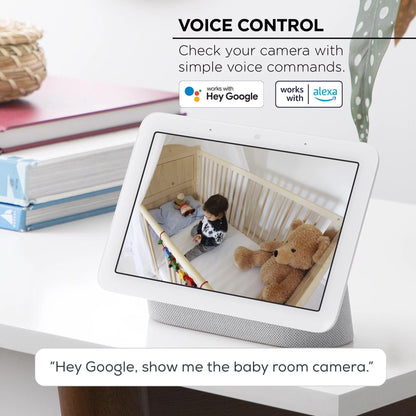 Indoor Camera 1080P - Wi-Fi Security Cam with Night Vision, White (2-Pack).