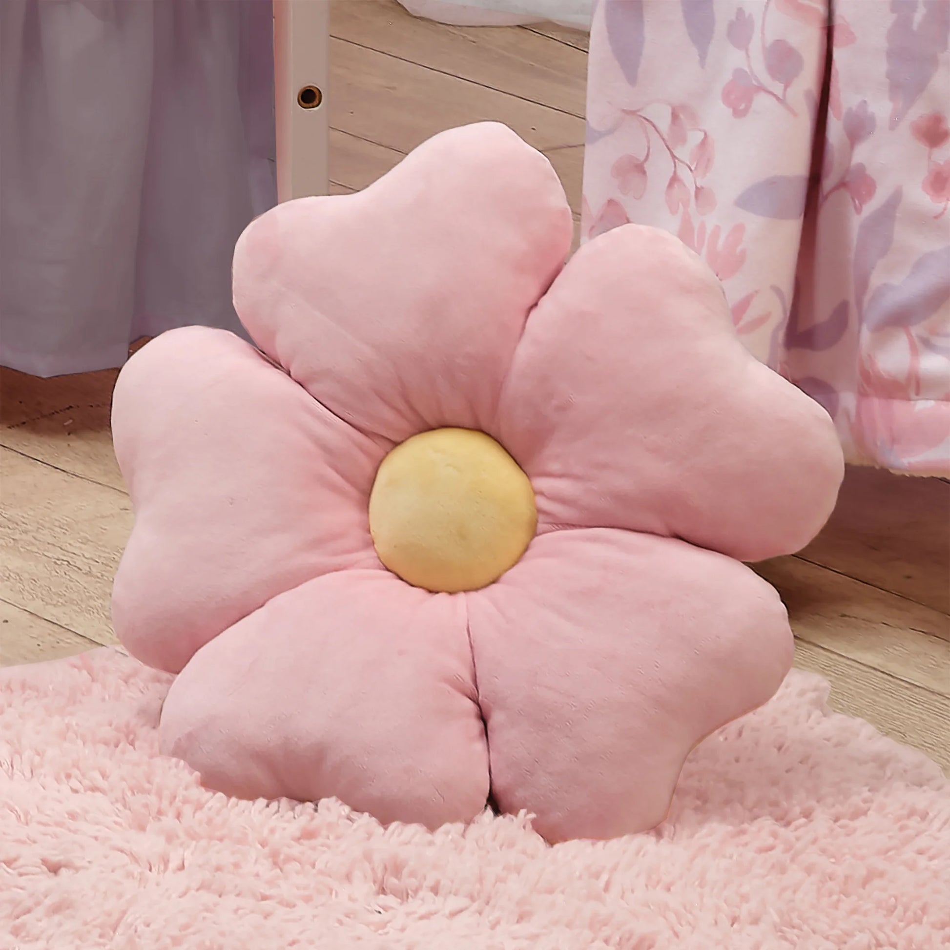 Lavender Floral Pink Decorative Pillow Plush Stuffed Toy