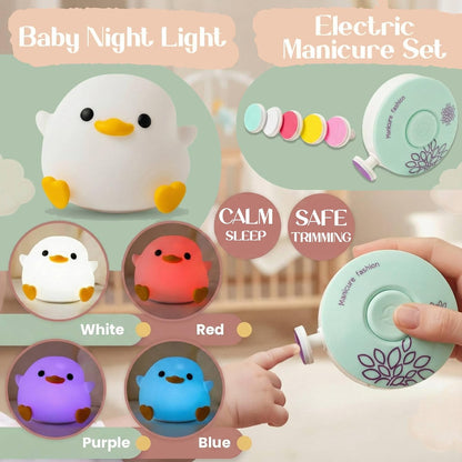 New Baby Gift Basket 21-Piece Set | Refined Newborn Baby Gift Set for Boy & Girl | Gender Reveal Gifts & New Mom Gifts Bundle | Essential Newborn Toys & Acc. Included in Elegant Keepsake Magnet Box