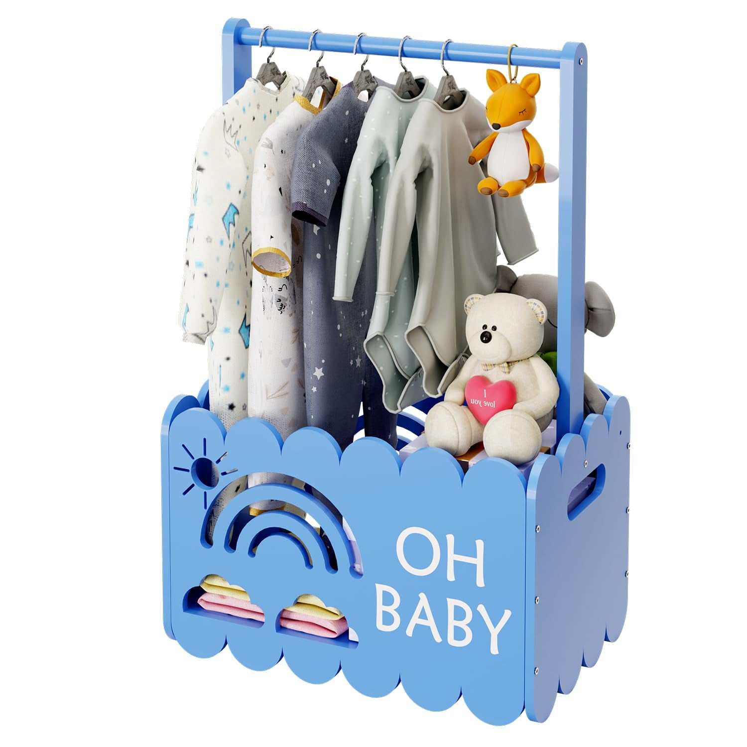 Wooden Baby Shower Crate Closet, Wooden Baby Shower Crate Closet, Boys and Girls for Baby Shower Wooden Basket Gifts, Welcome Baby Gifts, Suitable for Pregnancy Glfts for New Parent