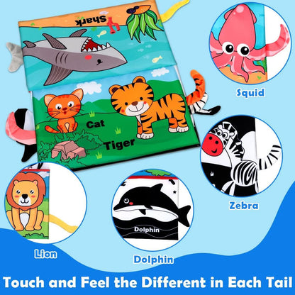 Tummy Time Toy Baby Mirror Infant Toys with Cloth Book.