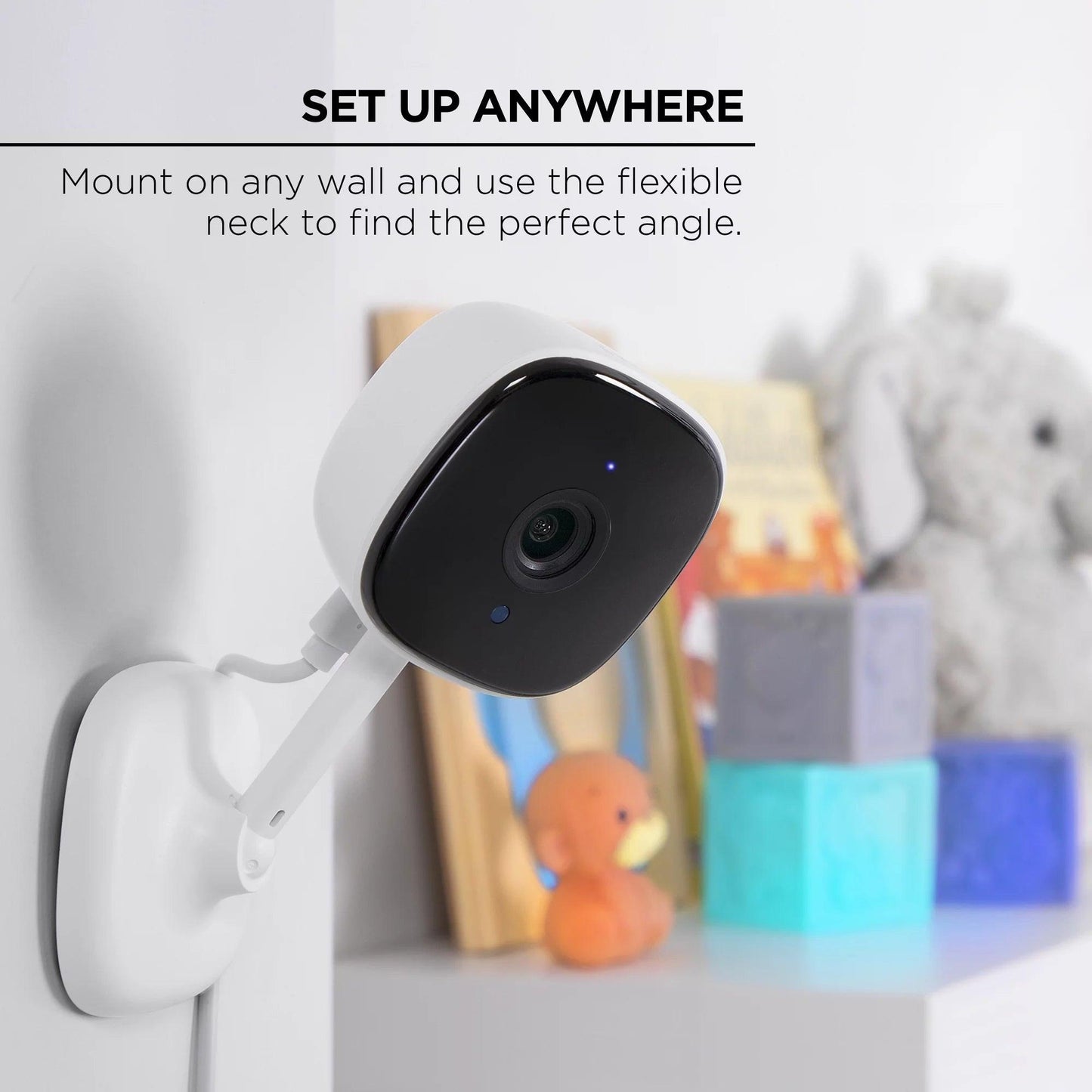 Indoor Camera 1080P - Wi-Fi Security Cam with Night Vision, White (2-Pack).