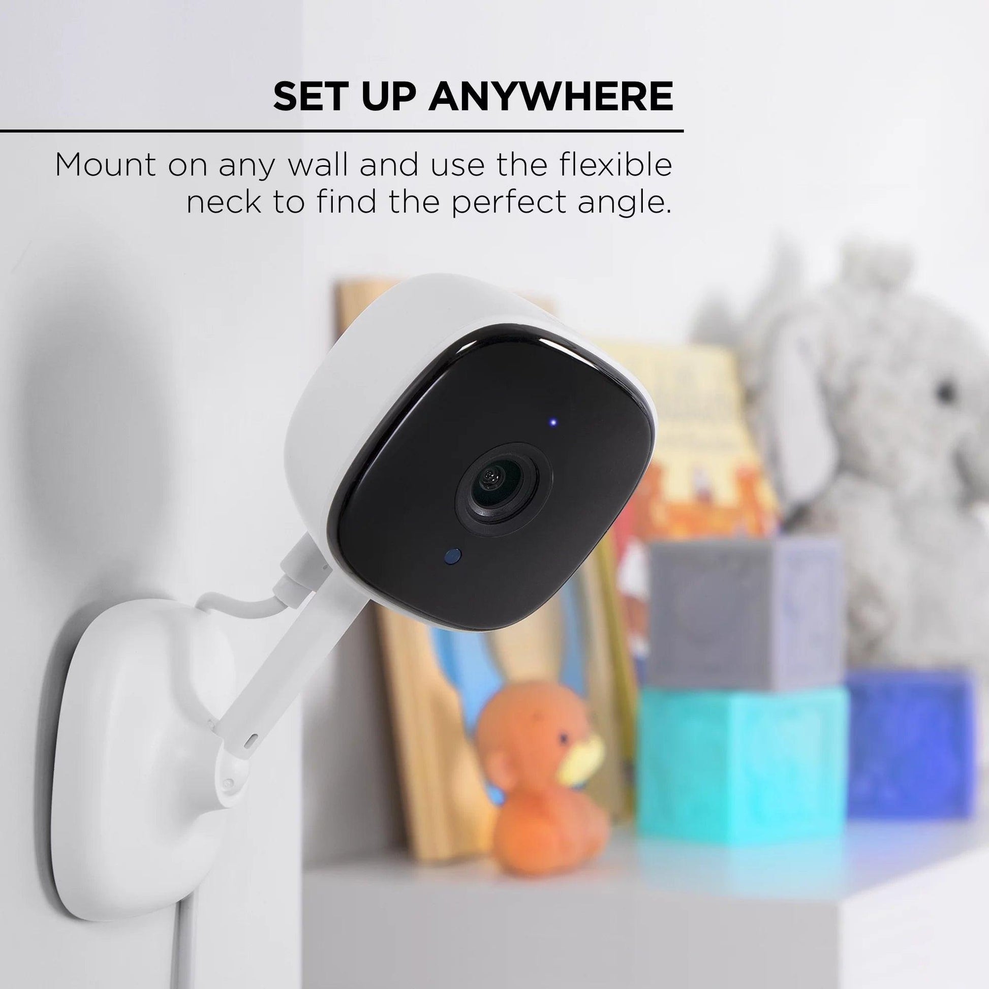 Indoor Camera 1080P - Wi-Fi Security Cam with Night Vision, White (2-Pack).