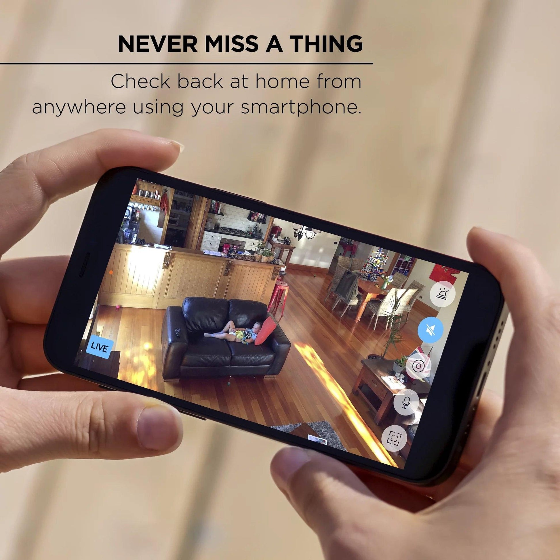 Indoor Camera 1080P - Wi-Fi Security Cam with Night Vision, White (2-Pack).