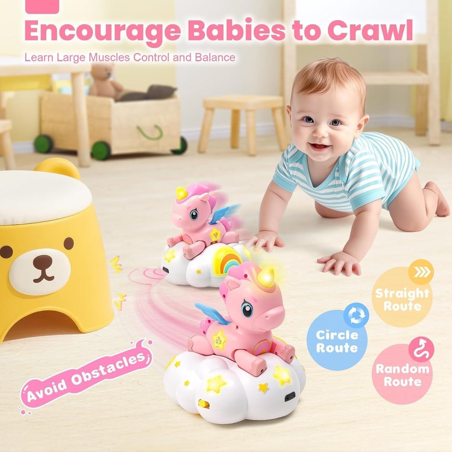 Musical Crawling Baby Toy 6-12 Months+, Sensory Learning Development Toy.